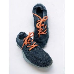Allbirds Men's Wool Runners Natural Grey Sz 10 Orange Laces